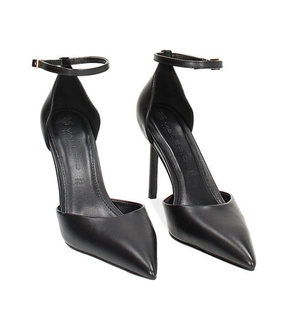 Décolleté open shank nere, tacco 9,5 cm, Valerio 1966, 2421T5642EPNERO035, 002
