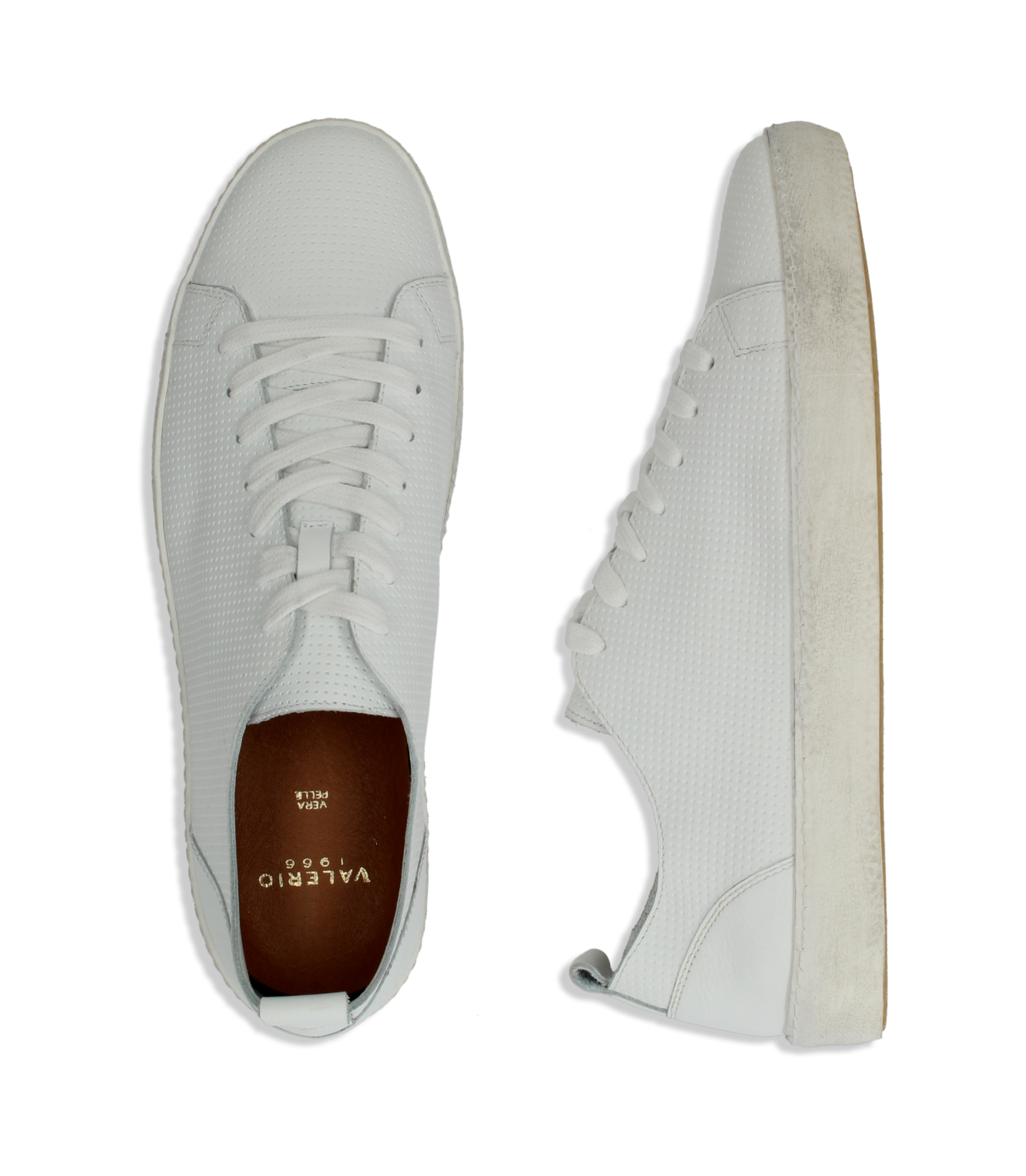 Scarpe bianche, uomo - Vera Pelle - Made in Italy - Allacciate - Gogolfun.it