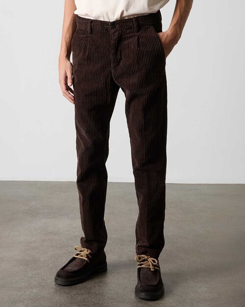Pantaloni in velluto testa di moro da uomo, DK BROWN