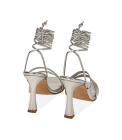 Sandali argento laminato, tacco 10 cm , Valerio 1966, 19M8T2401LMARGE035, 003 preview