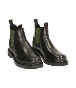Chelsea boots nero/verde in pelle, Valerio 1966, 1877T6122PENEVE039, 002 preview