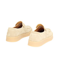 Mocassino da uomo in camoscio beige con fondo crepes, Valerio 1966, 25U6T9808CMBEIG041, 004 preview