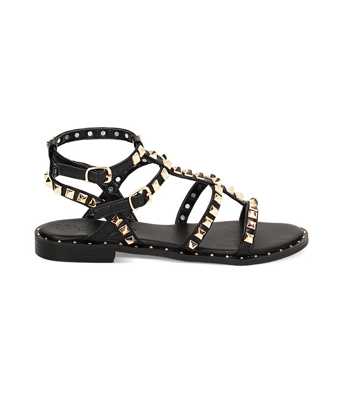 Sandali bassi neri con borchie, Valerio 1966, 2349T8229EPNERO035