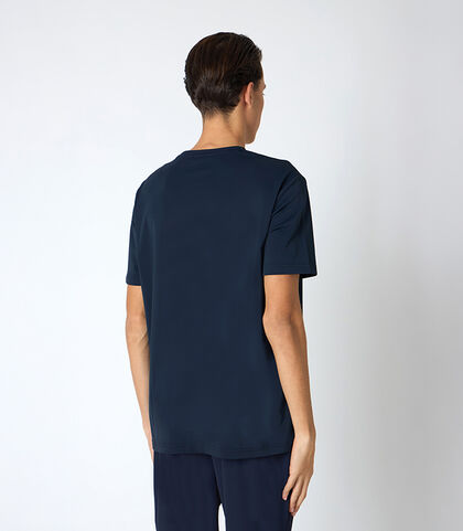 T-shirt da uomo stretch blu, Valerio 1966, 25R1T2412TSBLUE42, 002