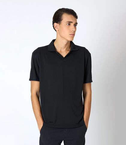 T-shirt uomo con colletto nera, Valerio 1966, 25N8T0043TSNEROI, 001