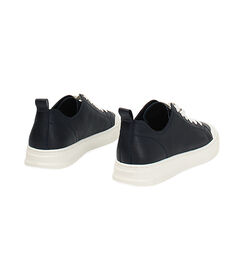 Sneakers da uomo blu in pelle, Valerio 1966, 25U6T8341PEBLUN040, 004 preview