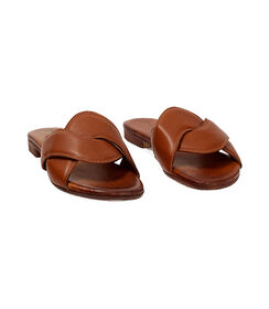 Sandalo basso da donna in pelle cognac, Valerio 1966, 2572T5249PECOGN035, 003 preview