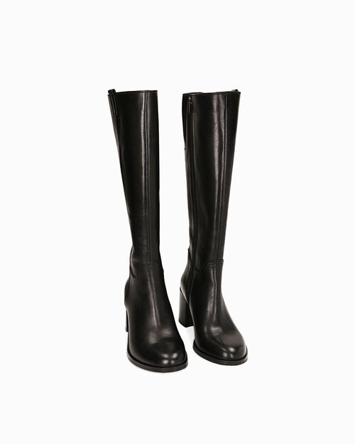 CALZATURA STIVALE PELLE NERO, BLACK