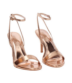 Sandalo donna rosa-oro in laminato, Valerio 1966, 2549T0815LMRAOR036, 003 preview