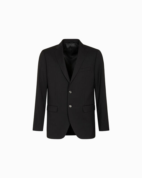 Giacca nero con rever classico a lancia, BLACK