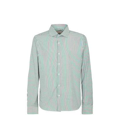 Camicia ml verde righe verticali, Valerio 1966, 27Z3T0019COVERD38, 001