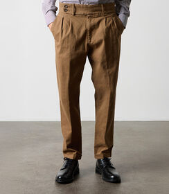 Pantaloni da uomo in tessuto camel, Valerio 1966, 26N9T1990TSCAME48, 002 preview