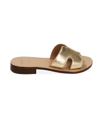 Ciabatte oro in pelle, Valerio 1966, 21B8T4003PEOROG035, 001