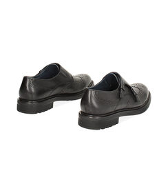 Stringate monk-strap nere in pelle, Valerio 1966, 24U6T3812PENERO039, 003 preview