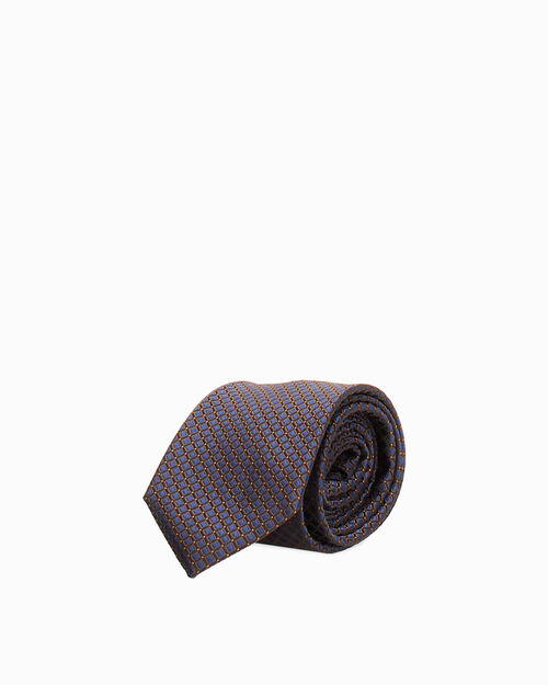 Cravatta blu motivo geometrico, BLUE