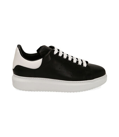 Sneakers nero/bianco in pelle, Valerio 1966, 2199T7603PENEBI039, 001