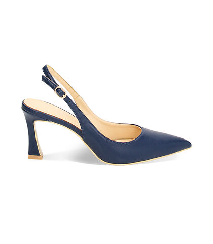 Décolleté slingback blu, Valerio 1966, 2321T5532EPBLUE035, 001