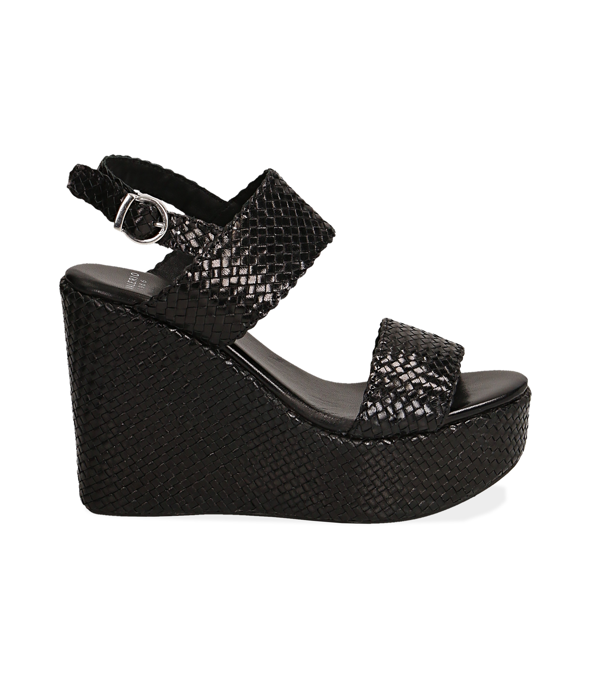 sandali neri con zeppa