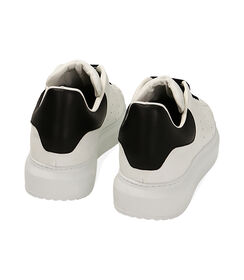 Sneakers bianco/nero in pelle, Valerio 1966, 2199T7603PEBINE039, 003 preview