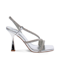 Sandali donna laminati con pietre, color argento, Valerio 1966, 2521T0148LPARGE036, 001 preview