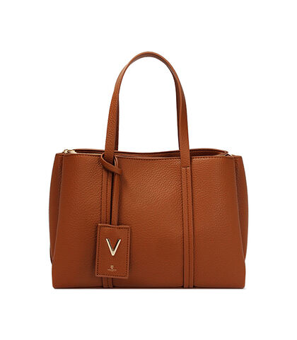 Borsa a mano donna cognac classica, Valerio 1966, 2557T3498EPCOGNUNI, 001
