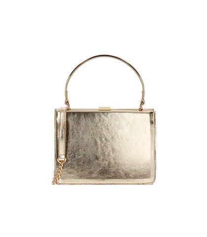 Mini bag donna oro laminato con manico, Valerio 1966, 2551T6041LMOROGUNI, 001