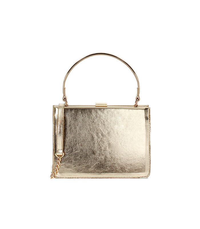 Mini bag donna oro laminato con manico, Valerio 1966, 2551T6041LMOROGUNI