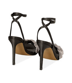 Sandali neri in raso, tacco 10 cm , Valerio 1966, 1921T1375RSNERO035, 003 preview