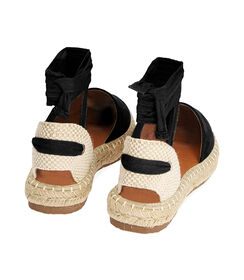 Espadrillas lace-up nere in microfibra, Valerio 1966, 1949T1133MFNERO037, 004 preview