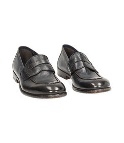 Mocassini da uomo blu in pelle, Valerio 1966, 2553T0051PEBLUE040, 003 preview