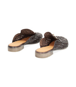 Sabot da donna in pelle intrecciata testa di moro, Valerio 1966, 2514T9029PIMORO035, 004 preview