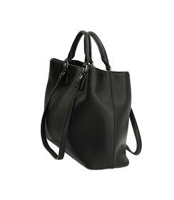 Borsa a mano nera con doppi manici, Valerio 1966, 2657T5581EPNEROUNI, 002 preview