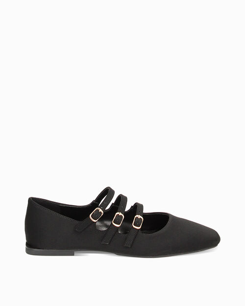 CALZATURA BALLERINA LYCRA NERO, BLACK