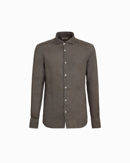 Camicia marrone lino