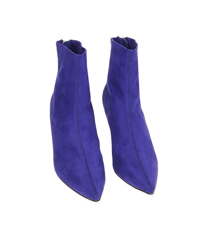 Ankle boots viola in microfibra, tacco 7,5 cm , Valerio 1966, 2049T0401MFVIOL035, 002