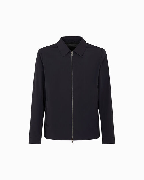 Giubbino blu navy con zip nascosta, NAVY BLUE