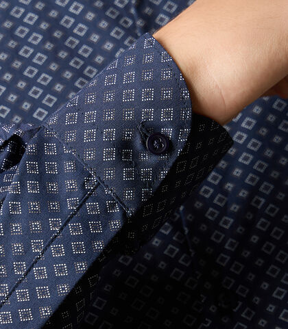 Camicia in cotone blu da uomo, Valerio 1966, 26Z3T0026COBLUE38, 002