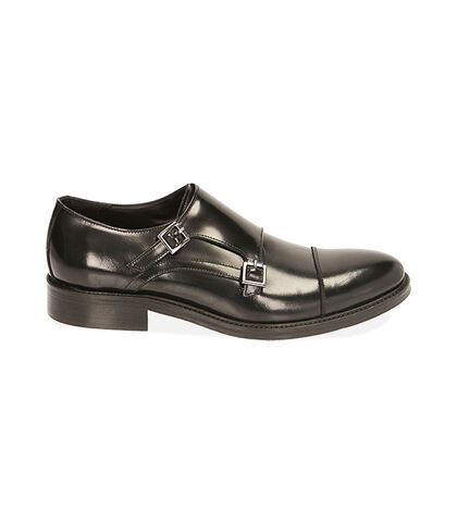 Monk strap nere in pelle abrasivata, Valerio 1966, 1953T4509APNERO039, 001