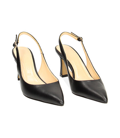 Décolleté slingback nere, Valerio 1966, 2321T5532EPNERO035, 002