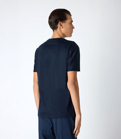 T-shirt da uomo in cotone blu, Valerio 1966, 25N8T0049COBLUEI, 002