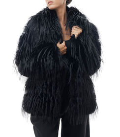 Cappotto nero corto in pelo sintetico, Valerio 1966, 24B4T1301FUNEROM, 001 preview