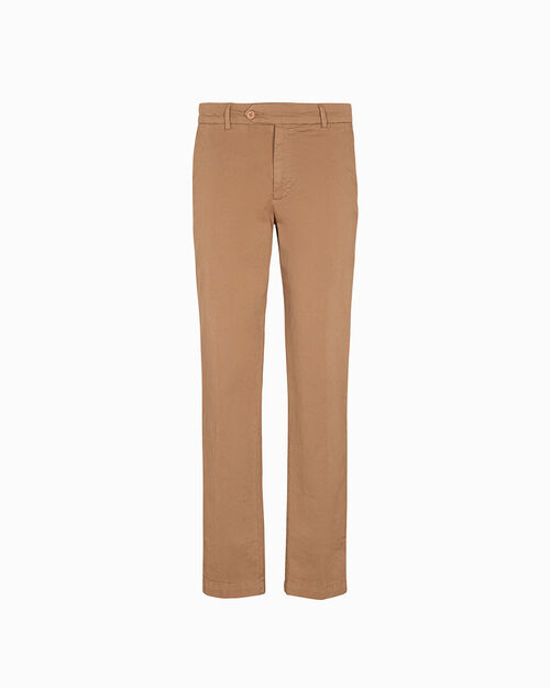 Pantaloni chino nocciola fit slim, BROWN