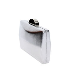 Clutch squadrata da donna in laminato argento, Valerio 1966, 2551T9104LMARGEUNI, 003 preview