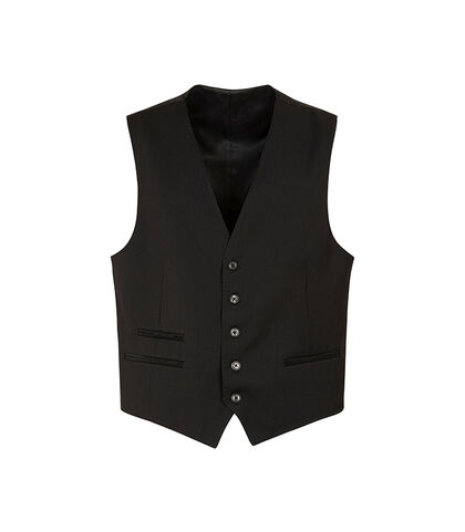 Gilet nero con chiusura a cinque bottoni, Valerio 1966, 2786T3003TSNERO42, 001