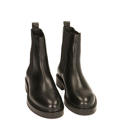 Chelsea boots neri in pelle, tacco 3,5 cm, Valerio 1966, 20B8T3501PENERO035, 002