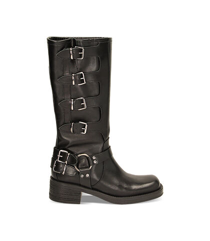 CALZATURA STIVALE PELLE NERO, Valerio 1966, 22L6T0703PENERO035, 001