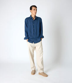 Camicia da uomo in lino blu notte, Valerio 1966, 25Z3T2302LNBLUN40, 001 preview