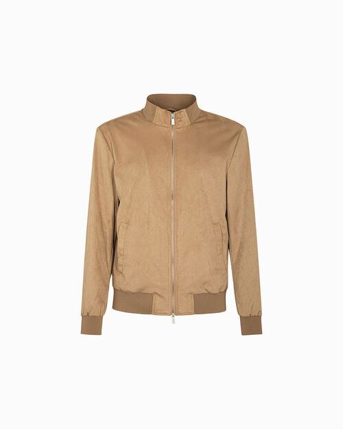 Giubbino camel con colletto bomber, CAMEL