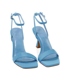 Sandali celesti in tessuto, tacco 7,5 cm, Valerio 1966, 2121T4815LYCELE037, 002 preview