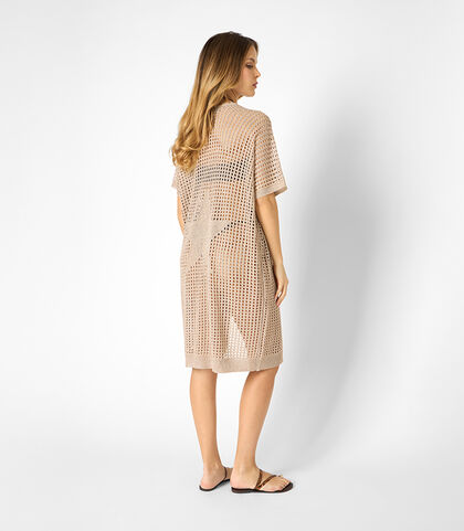 Poncho da donna in maglina dorato, Valerio 1966, 25B4T3135TSOROGI, 002